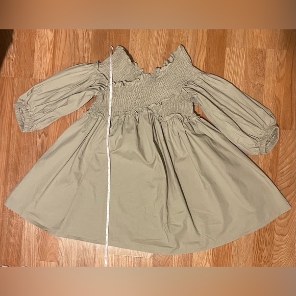 N by Nancy Smocked Off the Shoulder Puff Sleeve Babydoll Dress/Top Sz Large - Picture 6 of 14